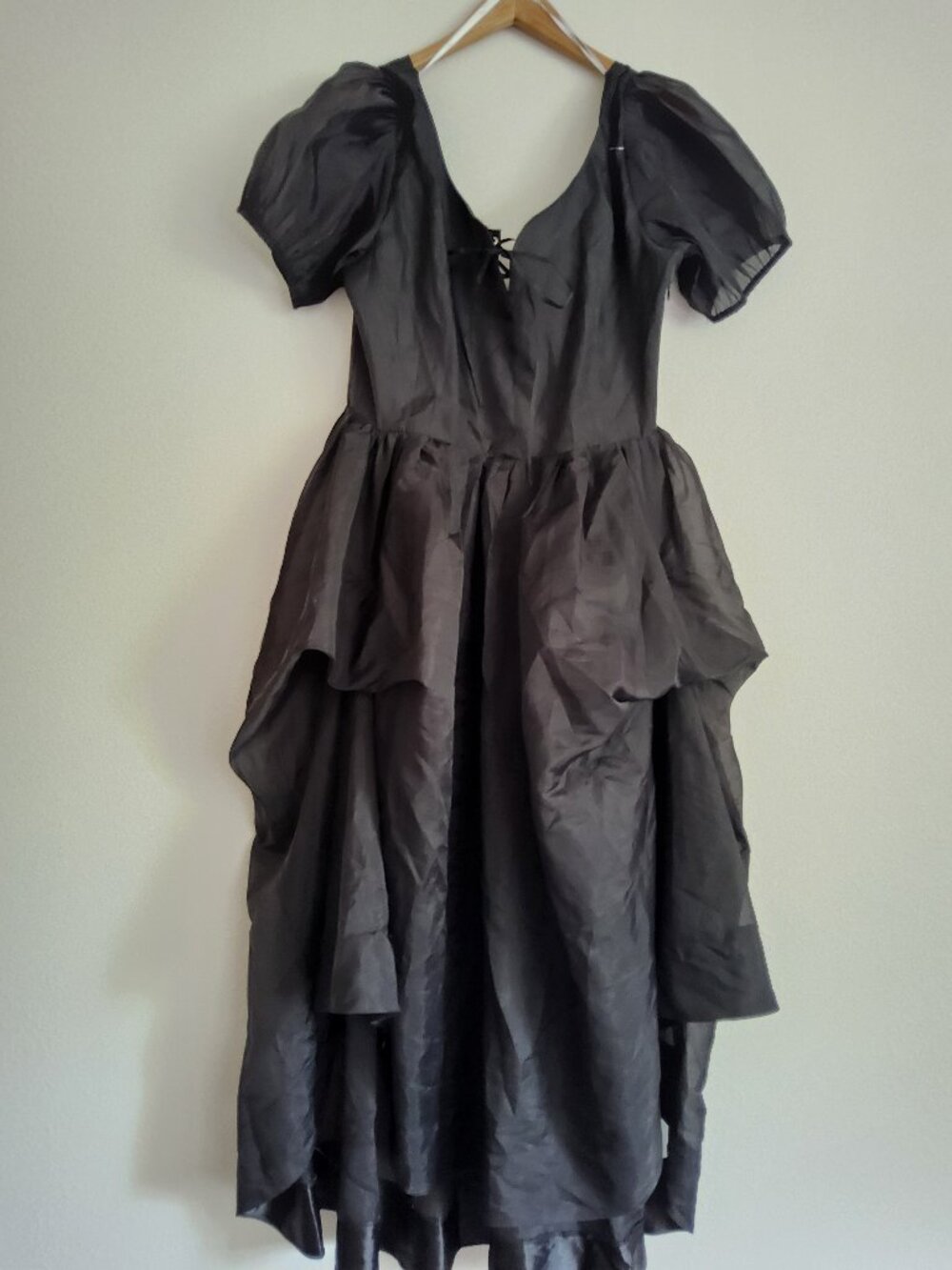 New Lulus Goth Shimmery Black Dress with Heart Neckline Size XL